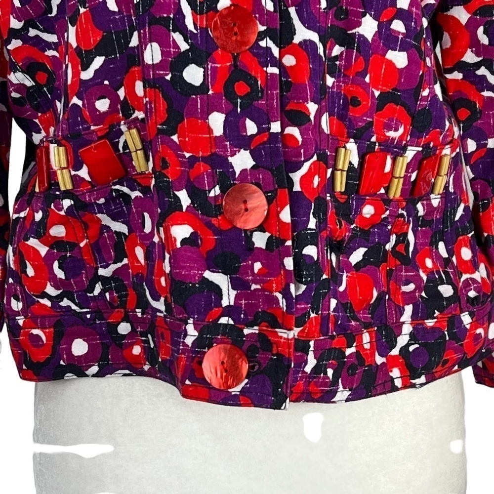 Ruby Rd. Petite Button Colorful Floral Women's Bl… - image 6